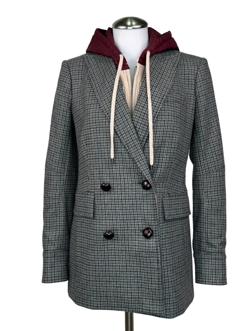 $759 VERONICA BEARD Pyle Houndstooth Double Breasted Dickey Blazer Size 2 NWOT